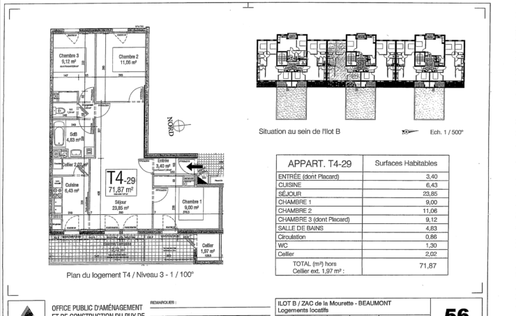 Appartement T4 72m² 63110 BEAUMONT - Image 2